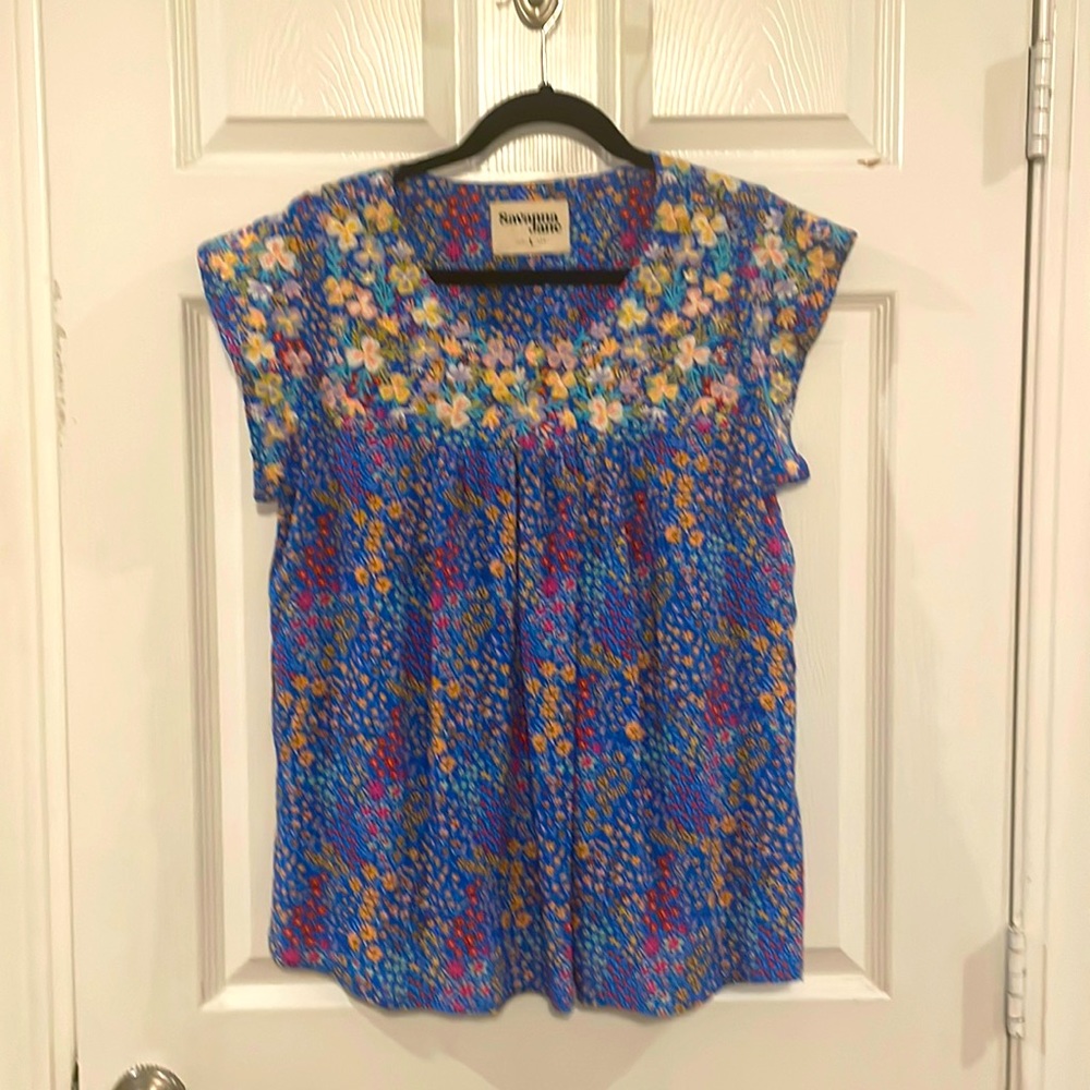 Savannah Jane Embroidered Swing Top, Large